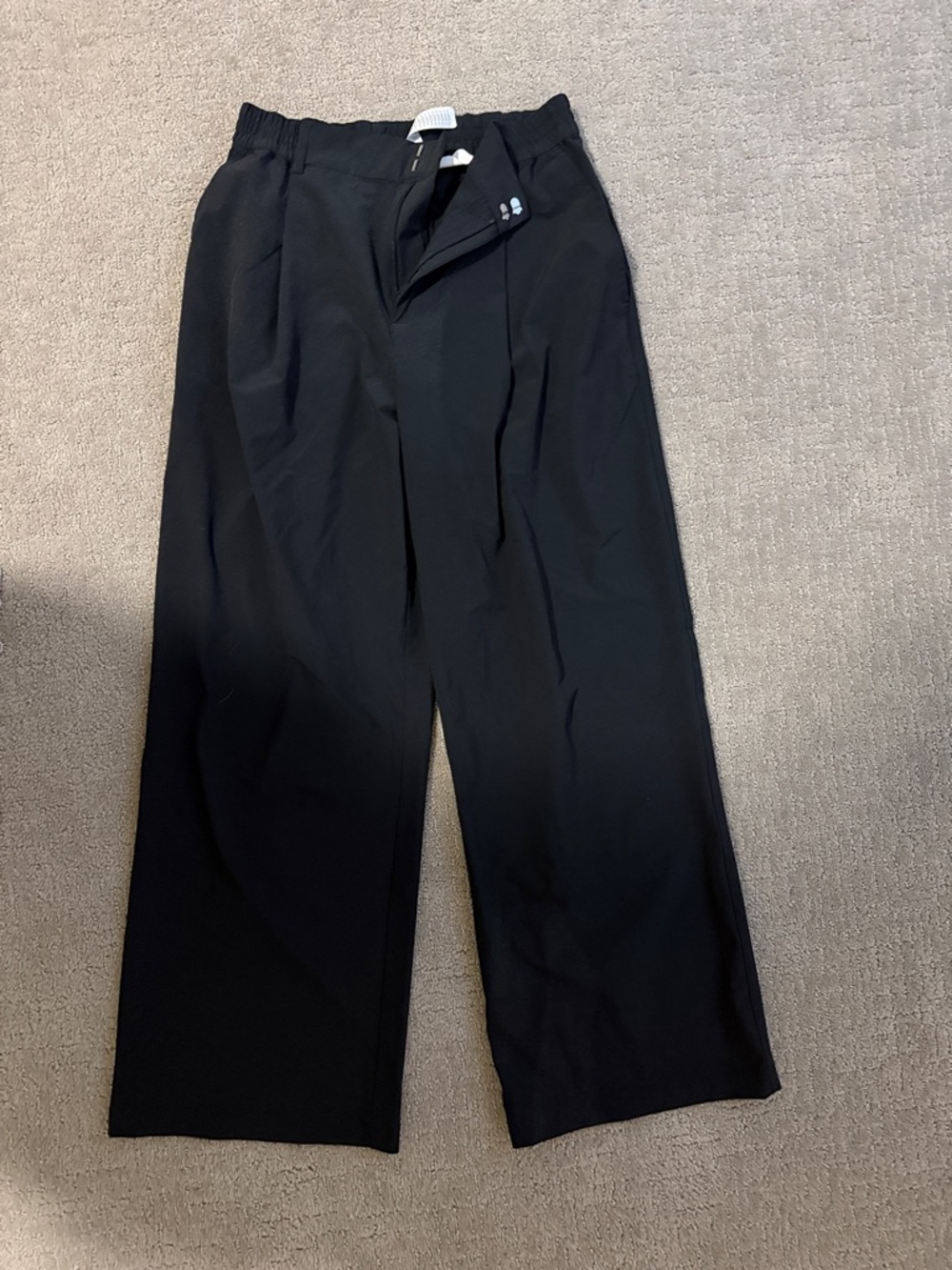 ALO Yoga Black Wide-Leg Pull-On Pants